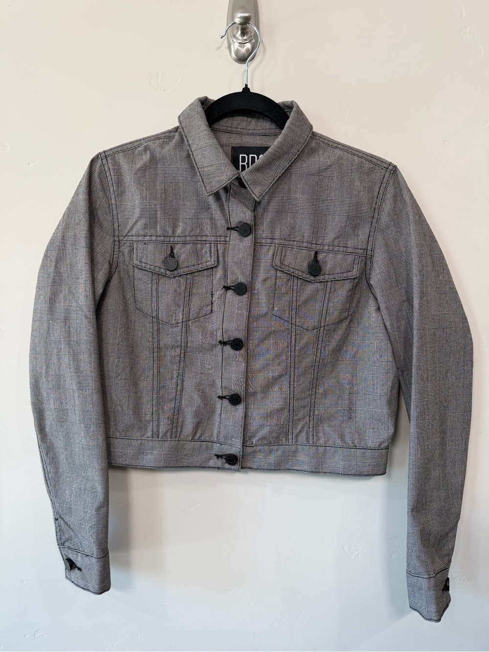 BDG Plaid Cropped Denim Jacket